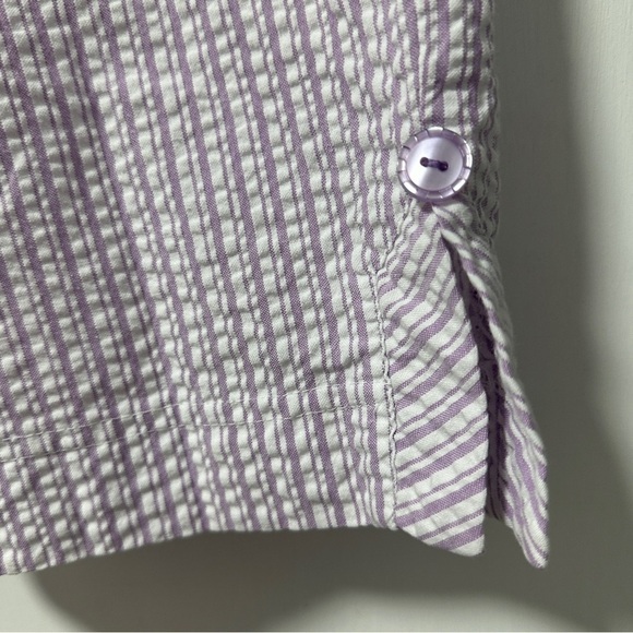 Vintage Purple White Seersucker Embroidered Set Top & Pants Set Size 14 Spring - Picture 13 of 16